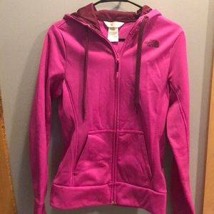 Bright Fuchsia North Face Zip up hoodie
